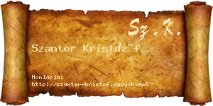 Szanter Kristóf névjegykártya