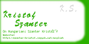 kristof szanter business card